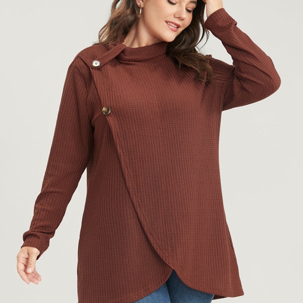 BLOOMCHIC  Asymmetrical Button Sweater Size 6X